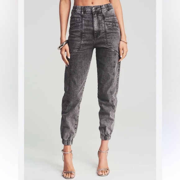 Retrofete Myla Pants in Hematite Denim Black Gray Size 26 - Picture 1 of 10